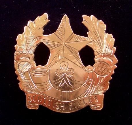 WW1 The Cameronians (Scottish Rifles) Silver & Gold Regimental Sweetheart Brooch.