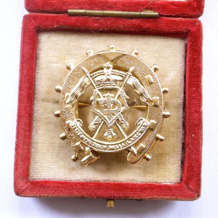 21st Empress of India Lancers, 1908 Hallmarked Silver Horseshoe Antique Regimental Brooch & Case.