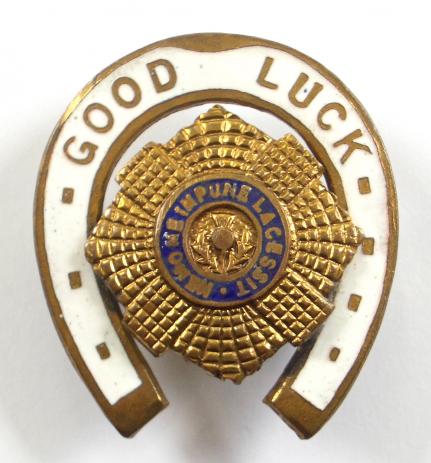 Scots Guards good luck horseshoe sweetheart brooch