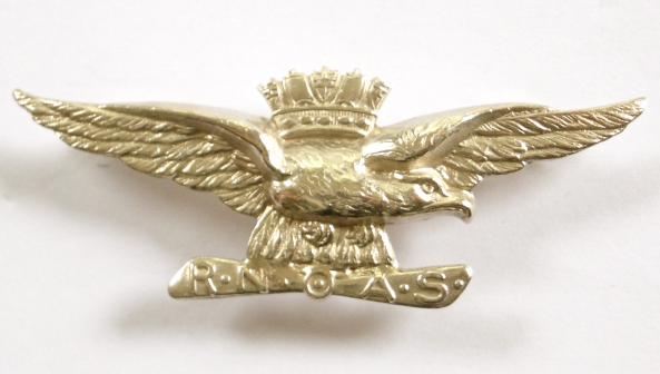 WW1 Royal Naval Air Service Pilot's Wing 1915 Hallmarked Silver RNAS Propeller Sweetheart Brooch.