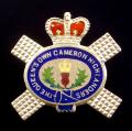 EIIR The Queen's Own Cameron Highlanders, Silver & Enamel Scottish Regimental Sweetheart Brooch.