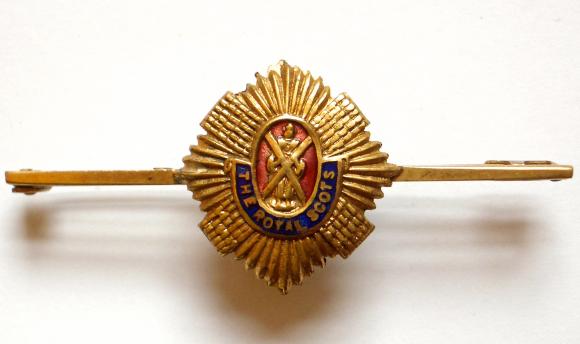 WW2 The Royal Scots Gilt & Enamel Scottish Regimental Sweetheart Brooch.