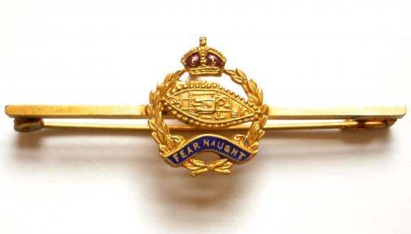 WW2 Tank Regiment Gilt & Enamel Sweetheart Brooch.