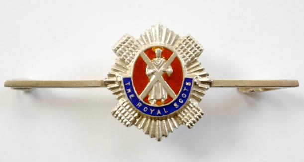 WW2 The Royal Scots Silver & Enamel Scottish Regimental Sweetheart Bar Brooch.