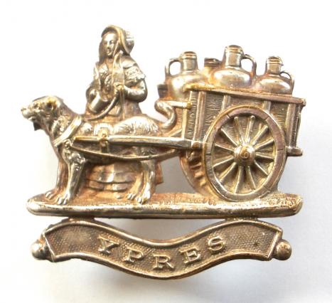 WW1 Battle of Ypres Belgium Dog Cart Sweetheart Brooch.