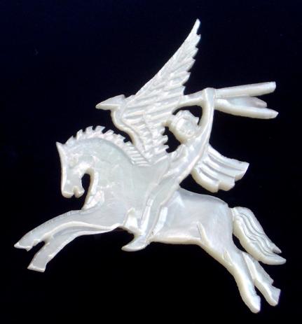WW2 Parachute Regiment Airborne Pegasus Mother of Pearl Regimental Sweetheart Brooch.
