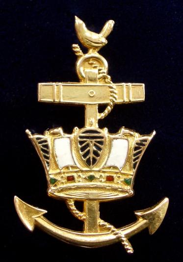 Women's Royal Naval Service, WRNS Gold & Enamel Sweetheart Brooch.