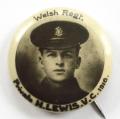 WW1 Private Hubert William Lewis, The Welsh Regiment, 1916 Recipient of the Victoria Cross, Celluloid Tin Button Photograph Portrait Badge.