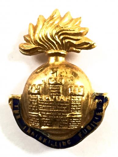 WW1 Royal Inniskilling Fusiliers Gilt & Enamel Irish Regimental Sweetheart Brooch.