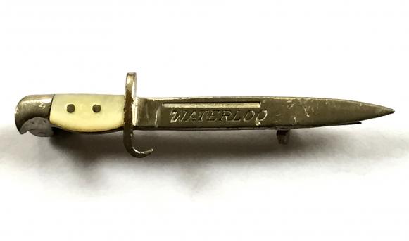 WW1 Waterloo Battle Bayonet Sweetheart Brooch, Length 45mm.