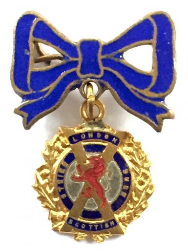 WW2 14th County of London Battalion, London Scottish Sweetheart Bow Brooch.