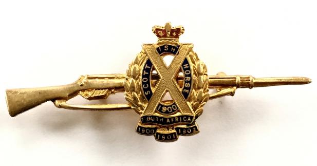 WWI Scottish Horse Yeomanry Rifle Sweetheart Brooch.