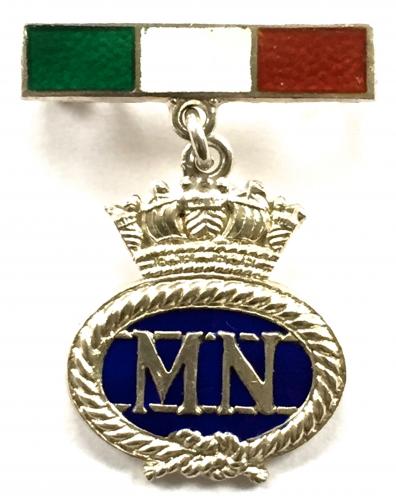 WW2 Merchant Navy Silver & Enamel MN Sweetheart Brooch by James Fenton.