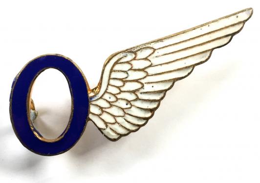 WW2 Royal Air Force Observer's Brevet Wing, RAF Gilt & Enamel Sweetheart Brooch.