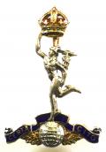WW2 Royal Corps of Signals Gold & Enamel Regimental Sweetheart Brooch.