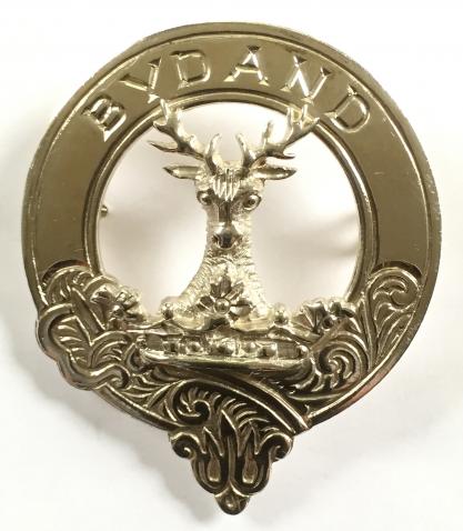 Gordon Highlanders, Marquis of Huntly, 1978 Edinburgh Hallmarked Silver Scottish Clan Brooch by John Fraser Silvercraft, Inverness.