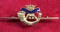 WW1 Duke of Cornwall's Light Infantry, 9 carat Gold & Enamel Regimental DCLI Sweetheart Bar Brooch.
