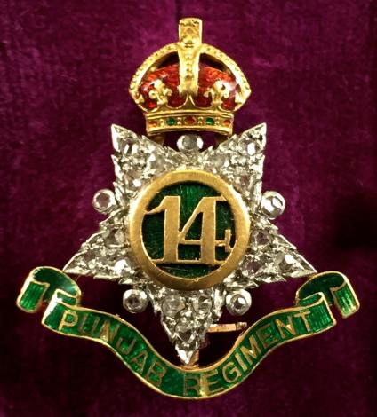 14th Punjab Regiment Indian Army Diamond Regimental Sweetheart Brooch.