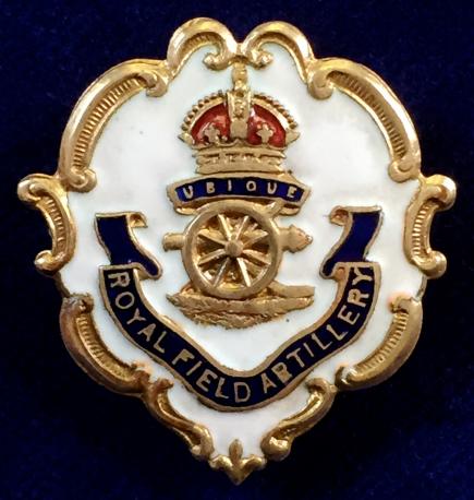 Royal Field Artillery white face enamel sweetheart brooch