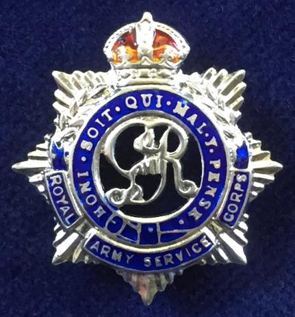 Royal Army Service Corps silver & enamel RASC sweetheart brooch