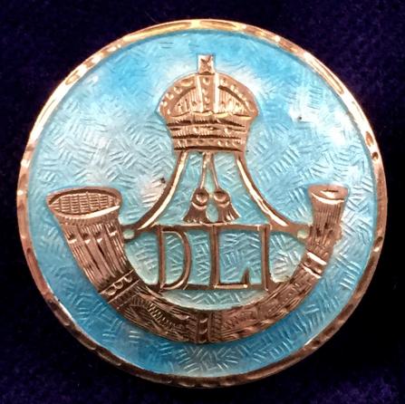 WW1 Durham Light Infantry Silver Guilloche Enamel Regimental Sweetheart Brooch.