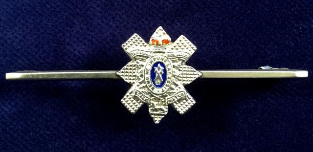 EIIR The Black Watch (Royal Highlanders), Silver & Enamel Scottish Regimental Tiepin / Sweetheart Brooch.