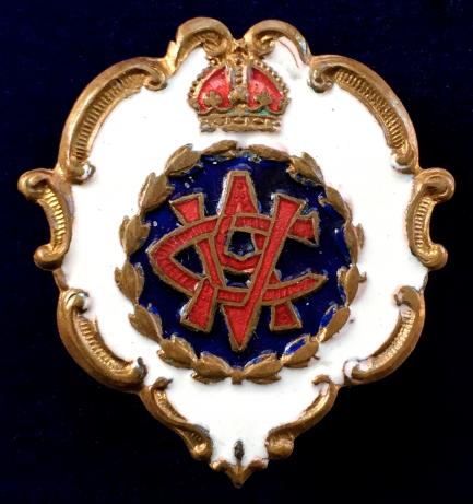 WW1 Army Veterinary Corps White Faced Enamel Sweetheart Brooch.