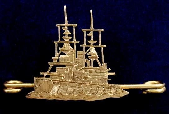 WW1 Royal Navy Battleship Fretwork Brooch.