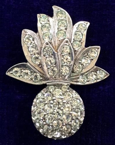 Grenadier Guards Silver Diamanté Regimental Sweetheart Brooch.