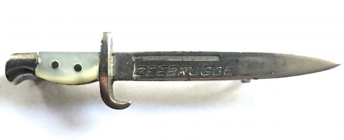 WW1 Zeebrugge Battle Bayonet Sweetheart Brooch, Length 45mm.