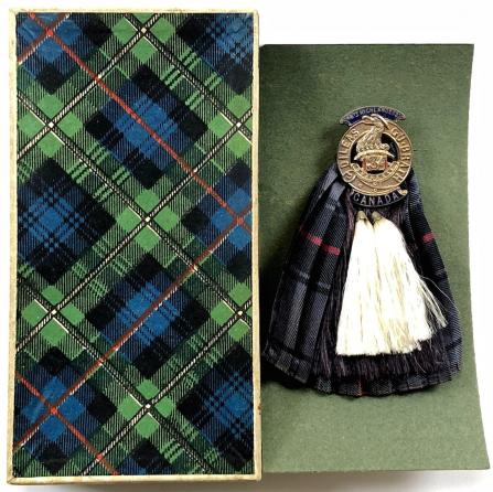 WW1 134th Infantry Battalion, 48th Highlanders, CEF Scottish Kilt Sporran Sweetheart Brooch in Retailer's Original Box..