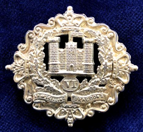 Boer War, 6th (Inniskilling) Dragoons, 1902 Hallmarked Hollow Silver Antique Irish Sweetheart Brooch.