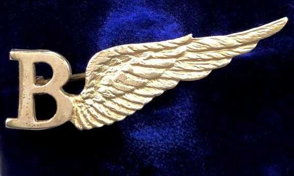 Royal Air Force Bomb Aimer's Brevet Wing Silver RAF Sweetheart Brooch.