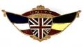 WW1 'United We Stand' Britain France Belgium patriotic flags brooch
