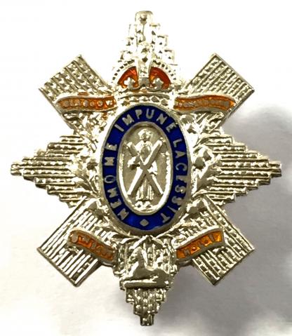 WW1 9th (Glasgow Highlanders) Battalion Highland Light Infantry, Silver & Enamel Scottish Regimental Sweetheart Brooch.