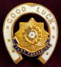 WW1 East Yorkshire Regiment Good Luck Horseshoe Sweetheart Brooch.