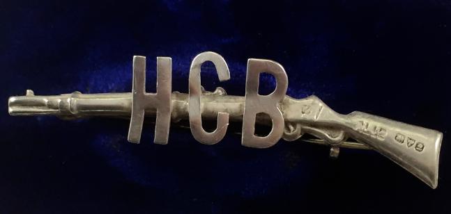 WW1 'Highland Cyclist Battalion' 1916 Hallmarked Silver 'HCB' Rifle Sweetheart Brooch by Adie & Lovekin Ltd.