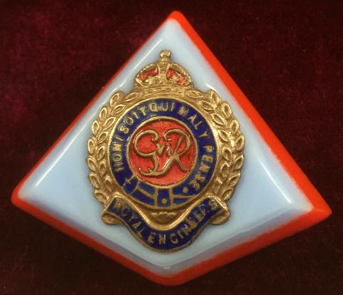 WW2 Royal Engineers Gilt & Enamel Art Deco Sweetheart Brooch.