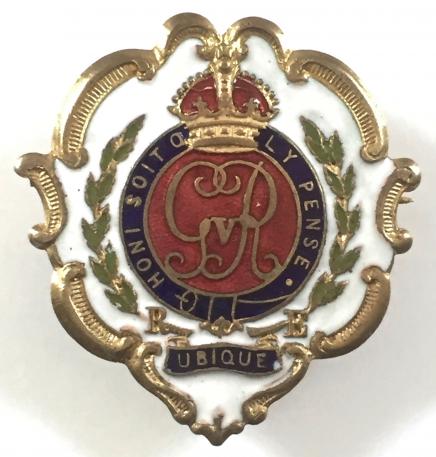 WW1 Royal Engineers White Faced Enamel Sweetheart Brooch.