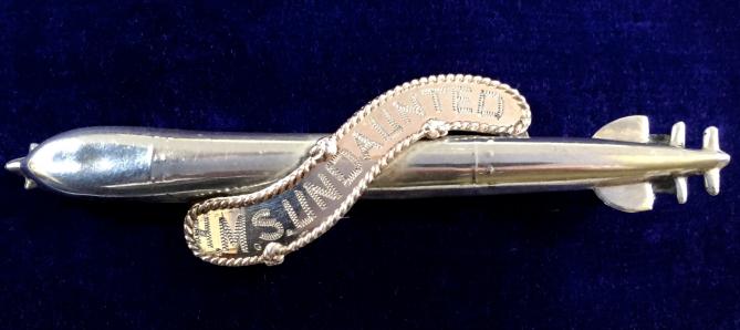 WW1 Royal Navy HMS Undaunted, 1917 Hallmarked Silver Torpedo Sweetheart Brooch.