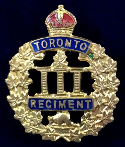 WWI 'Canadian 3rd Toronto Regiment' Infantry Battalion CEF, Gilt & Enamel Sweetheart Brooch.