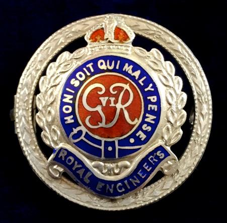 WW2 Royal Engineers Regimental Silver & Enamel Sweetheart Brooch.