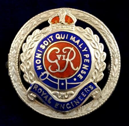 WW2 Royal Engineers Regimental Silver & Enamel Sweetheart Brooch.