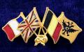 WW1 Britain, France, Imperial Russia and Belgium united allies flags patriotic brooch
