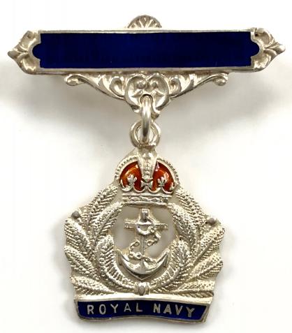 WW2 Royal Navy Silver and Enamel Sweetheart Brooch.