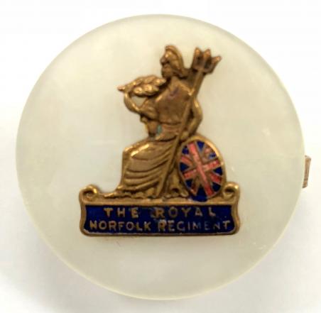 Royal Norfolk Regiment mother of pearl sweetheart brooch