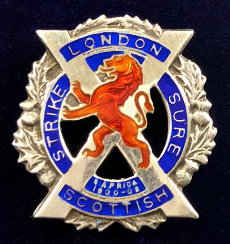 London Scottish silver and enamel sweetheart brooch