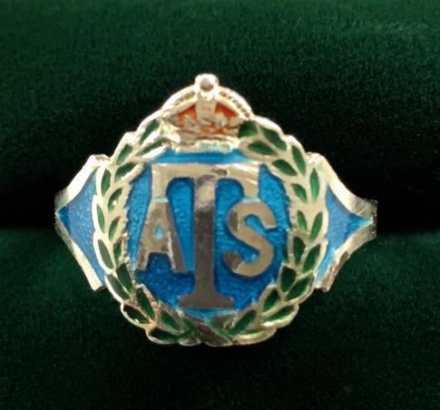 Auxiliary Territorial Service silver and enamel ATS ring