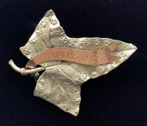 WW1 Battle of Amiens maple leaf sweetheart brooch