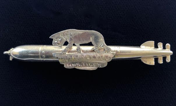 Royal Navy HMS Tiger 1915 silver torpedo pin badge